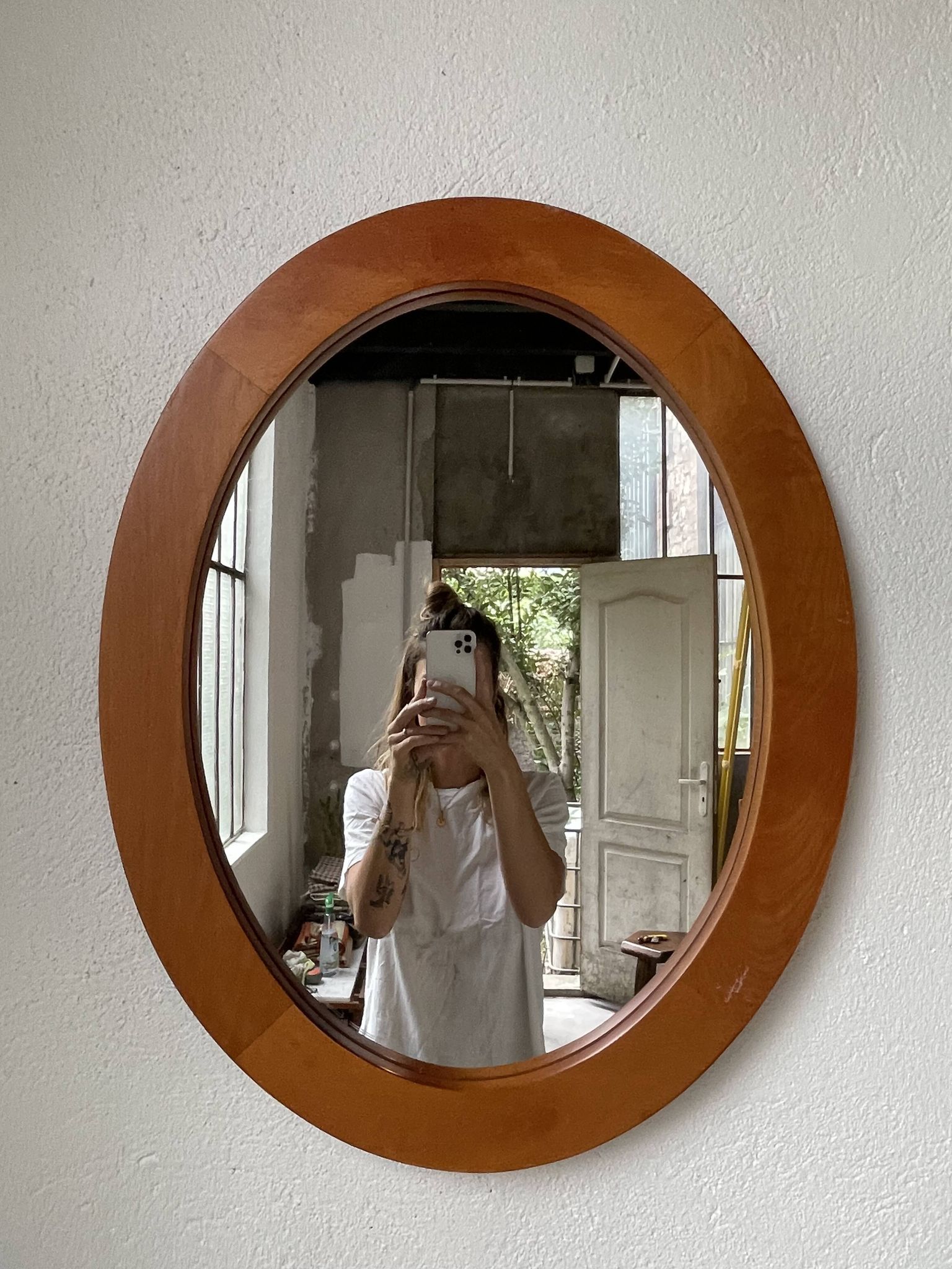 Oval cherry mirror