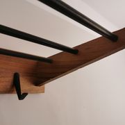 Portemanteau mural minimaliste bois et fer années 60