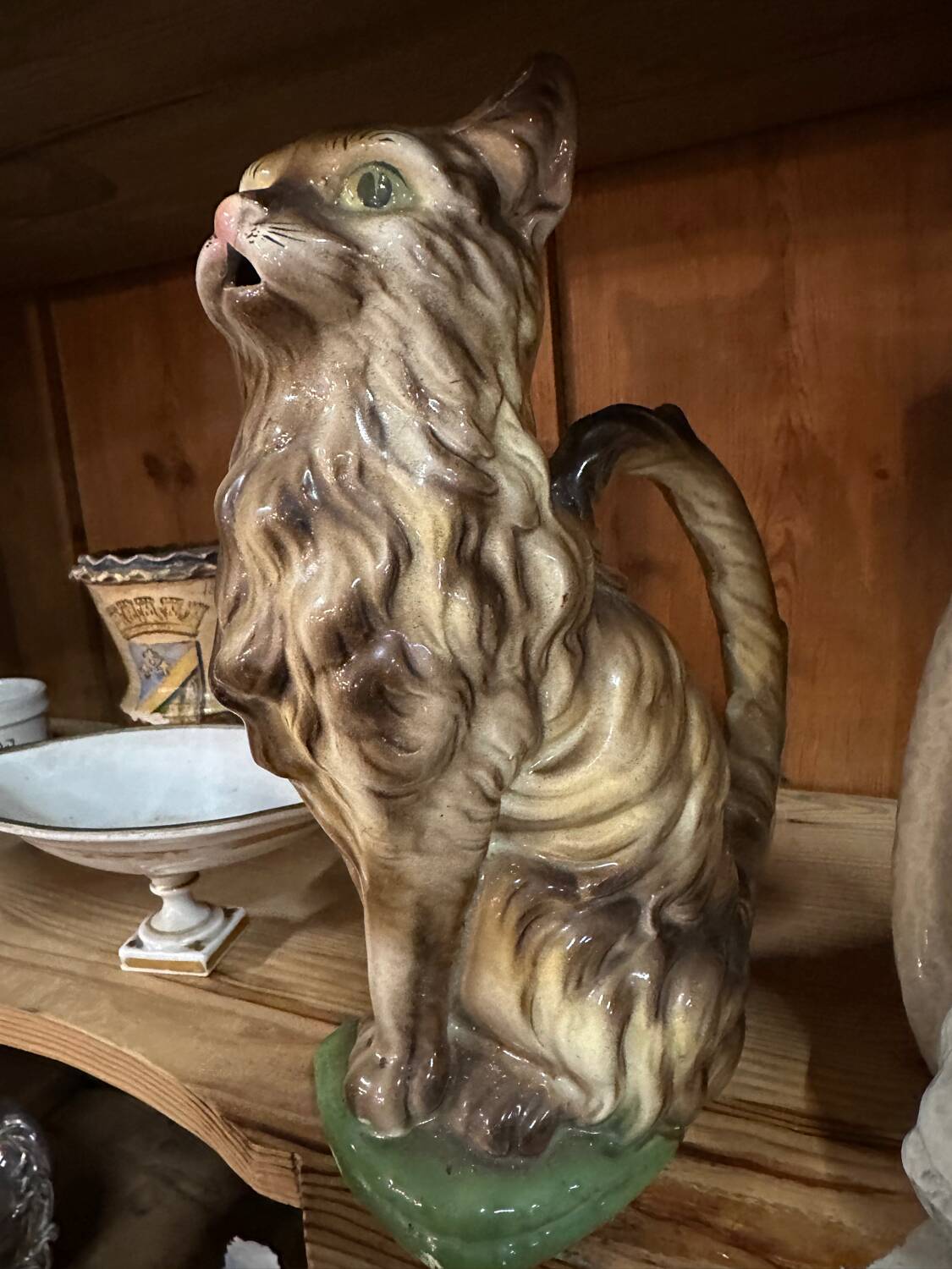 Cat Barbotine Pitcher