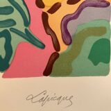 Charles lapicque, tiger hunt, 1961. original lithograph signed on the c