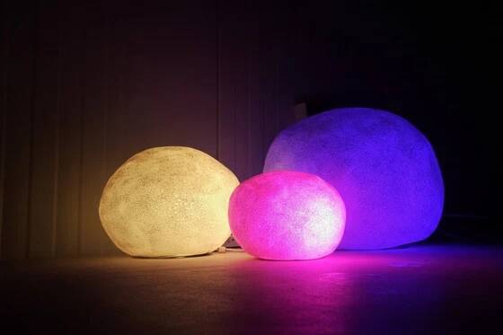 Set of 3 "Dora" Moon Rock Lamps – André Cazenave