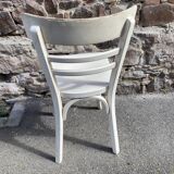 2 chaises viennoises en bois courbé blanc, 1950