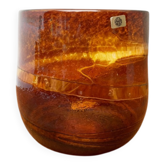 Vintage Swedish glass vase by Milan Vobruba for Gusum Sweden