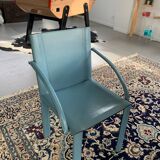 Chaises en cuir bleu Matteo Grassi