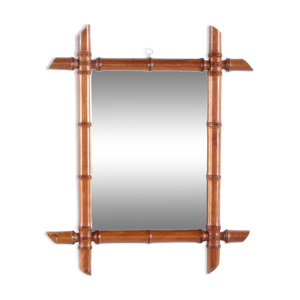 miroir vintage en bambou