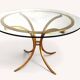Round Dining Table in Gold Metal by Robert Thibier