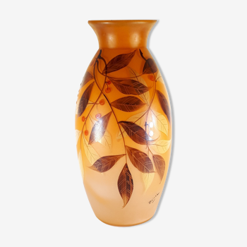 Old vase of "belval" in glass paste, h. 30cm