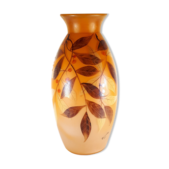 Old vase of "belval" in glass paste, h. 30cm