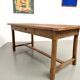 Farm table in solid cherry wood, one drawer, 1950s.