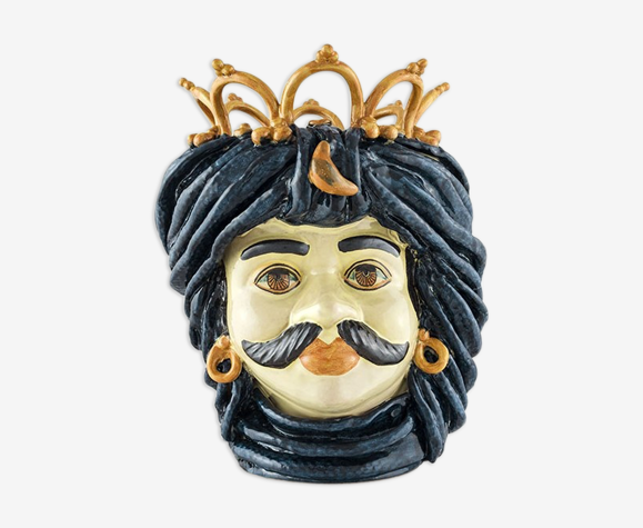 Vase couronne bleu marine