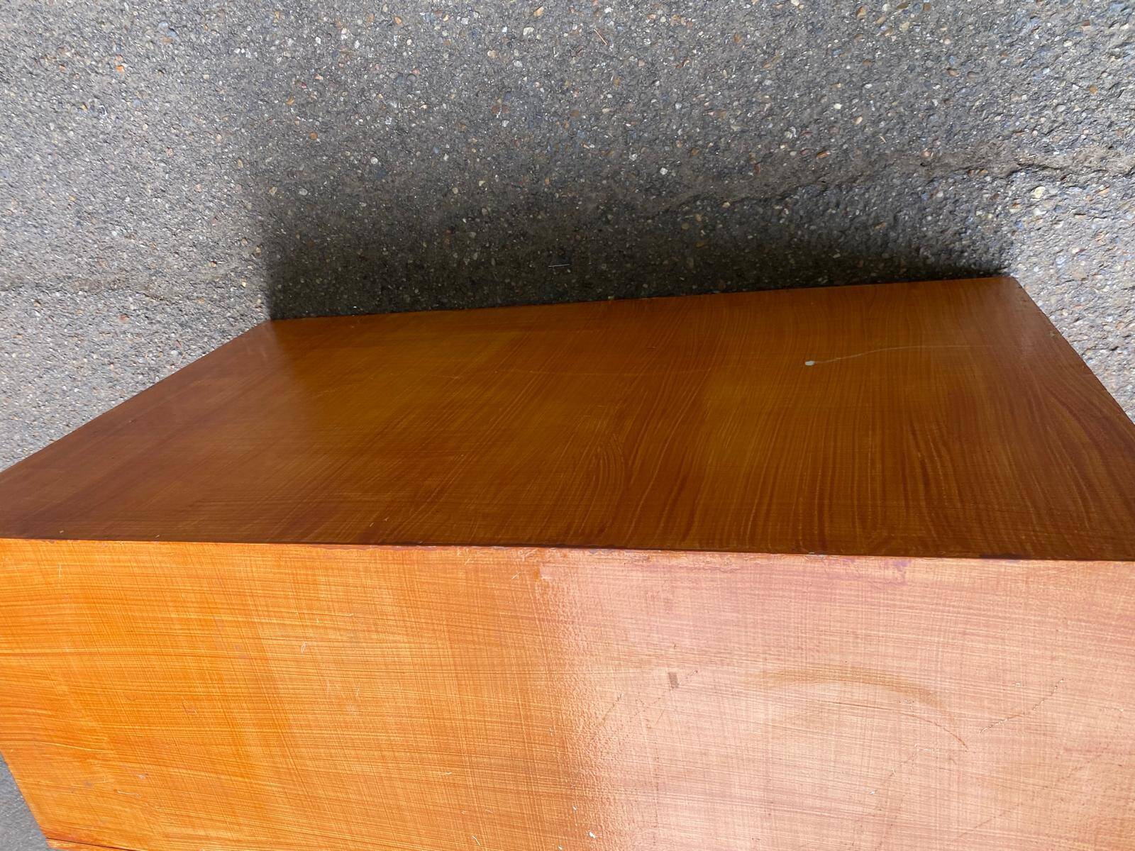Vintage Low TV Unit Console with 2 Drawers and Niche in Scandinavian Style