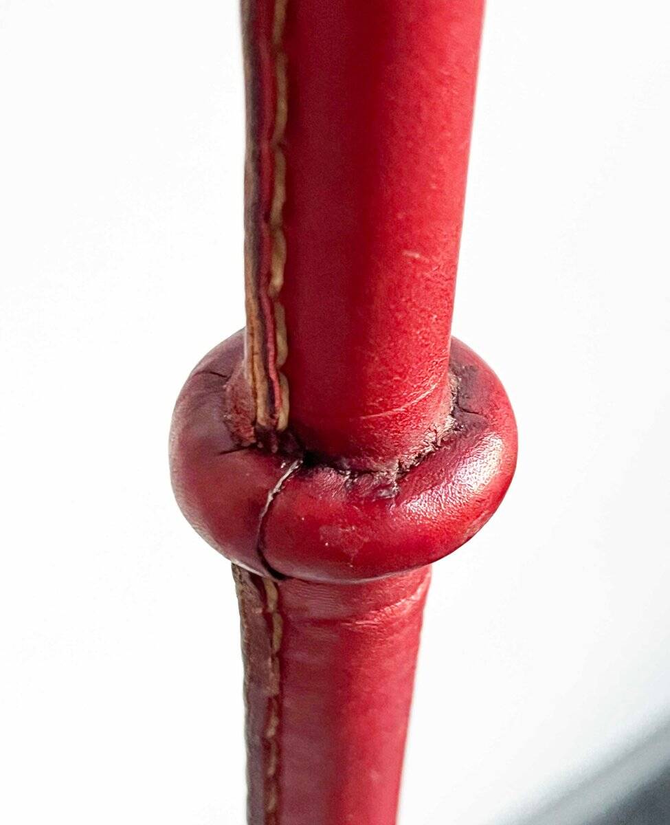 Mid-century leather floor lamp by Jacques Adnet for Valenti, Spain, 1960s.