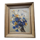 Old oil painting depicting a bouquet of flowers.