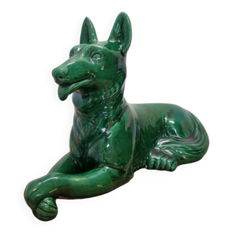 Statue Art Déco Saint Clément Berger en céramique années 1930