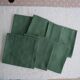 Set of 6 green towels, monogram GR