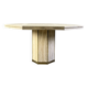 Octogonal italian travertine and brass dining table 1970s