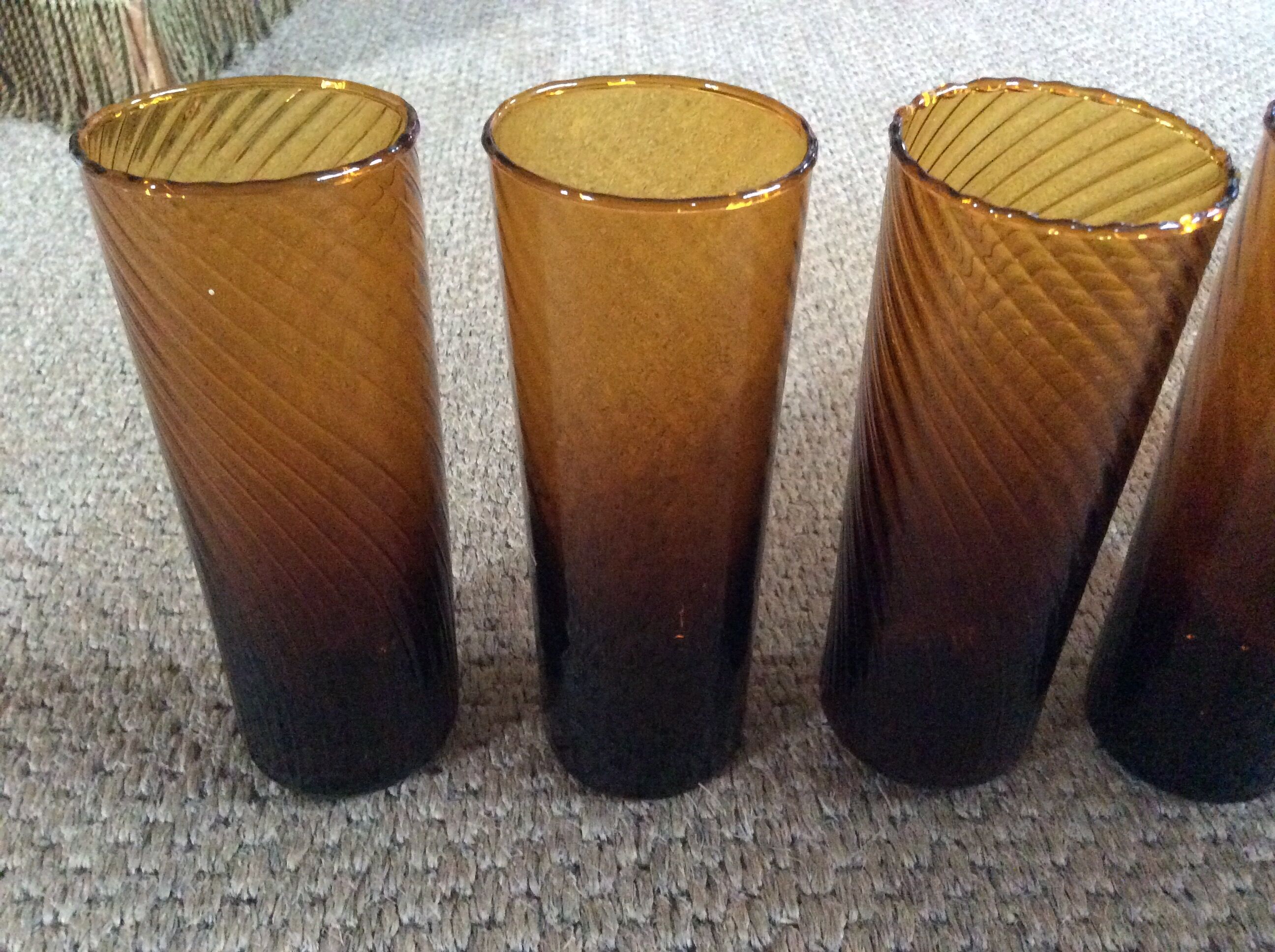 Série de 6 verres ambres