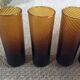 Series of 6 amber glasses