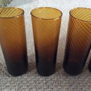 Série de 6 verres ambres