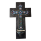 Cloisonné enamel cross holy water font