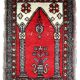 Vintage pakistani carpet lahore handmade 46cm x 64cm 1950s, 1c764