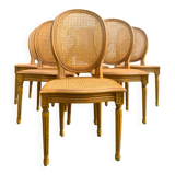 Set of 6 Louis XVI style cane medallion chairs