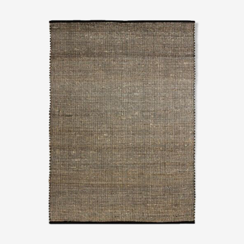 Tapis en jute et coton noir 120 x 170 cm