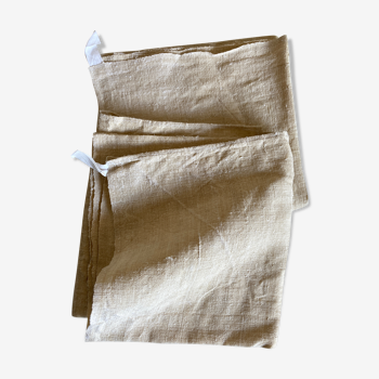 Set of 2 tea towels of hemp canvas 19th reserve linen