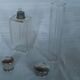 Lot of 4 glass toilet bottles, silver metal caps