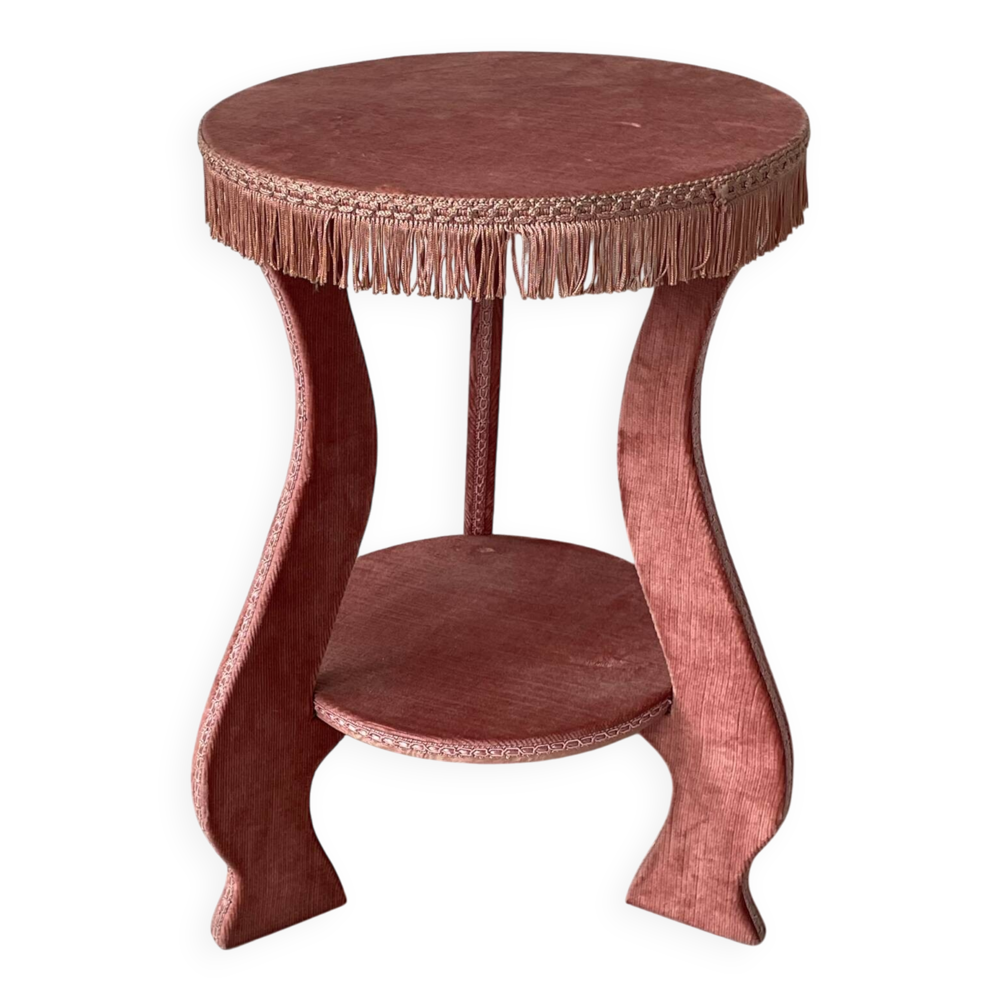 Vintage 80s velvet side table