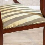 Set of Armchairs in Classicizing Forms in Striped Upholstery, 1990s