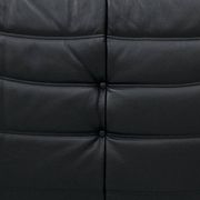 Togo lounge chairs in black leather attributed to Michel Ducaroy for Ligne Roset, set of 2