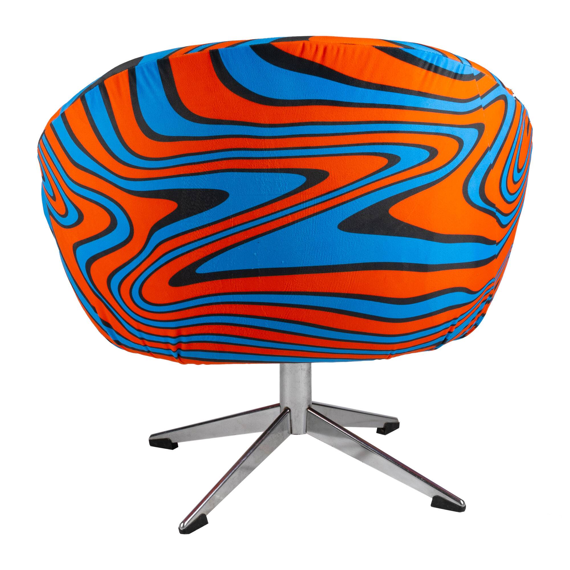 Orange and Blue 70s Psychedelic C14 Cocktail Chair