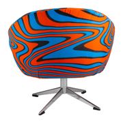 Fauteuil cocktail psychédélique orange et bleue C14 des années 70