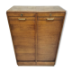 Renovated 1977 oak filing cabinet with double curtain