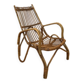 vintage italian rattan lounge chair
