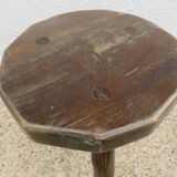 Brutalist stool in solid wood
