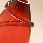 "Drop Big Spiral" vase in red glass - Sem Schanzer (as l'Anverre)