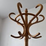 Vintage parrot coat rack in light wood