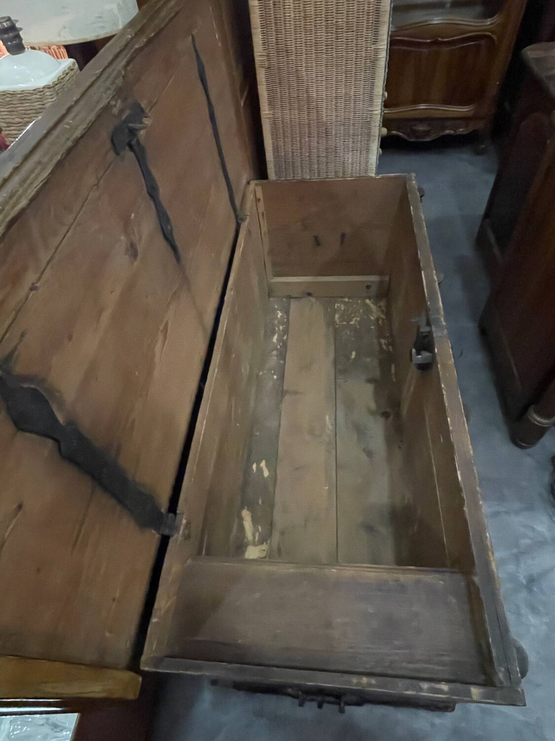 17th-century carved oak antique chest