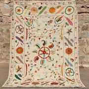 Multicoloured white kilim rug – 238 x 159 cm