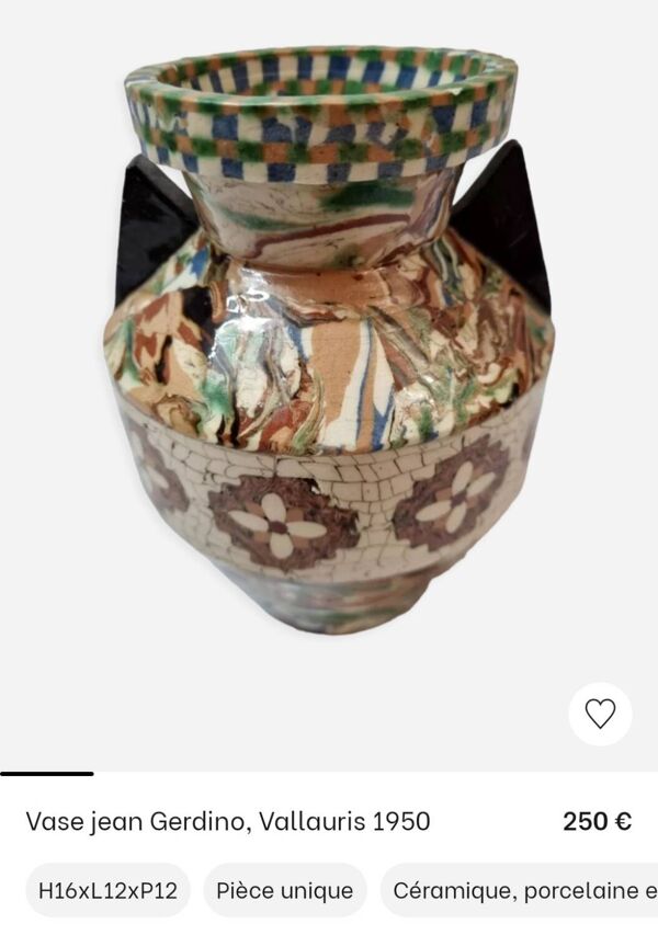 Vase j.Gerbino mosaïque de 1930