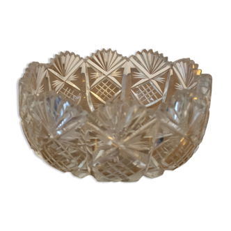 Coupe en cristal taillé et gravé motif étoiles