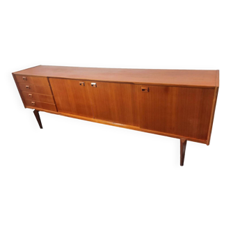 Rare - Very large Danish designer teak sideboard produced by Samcom - 245cm - 1960s