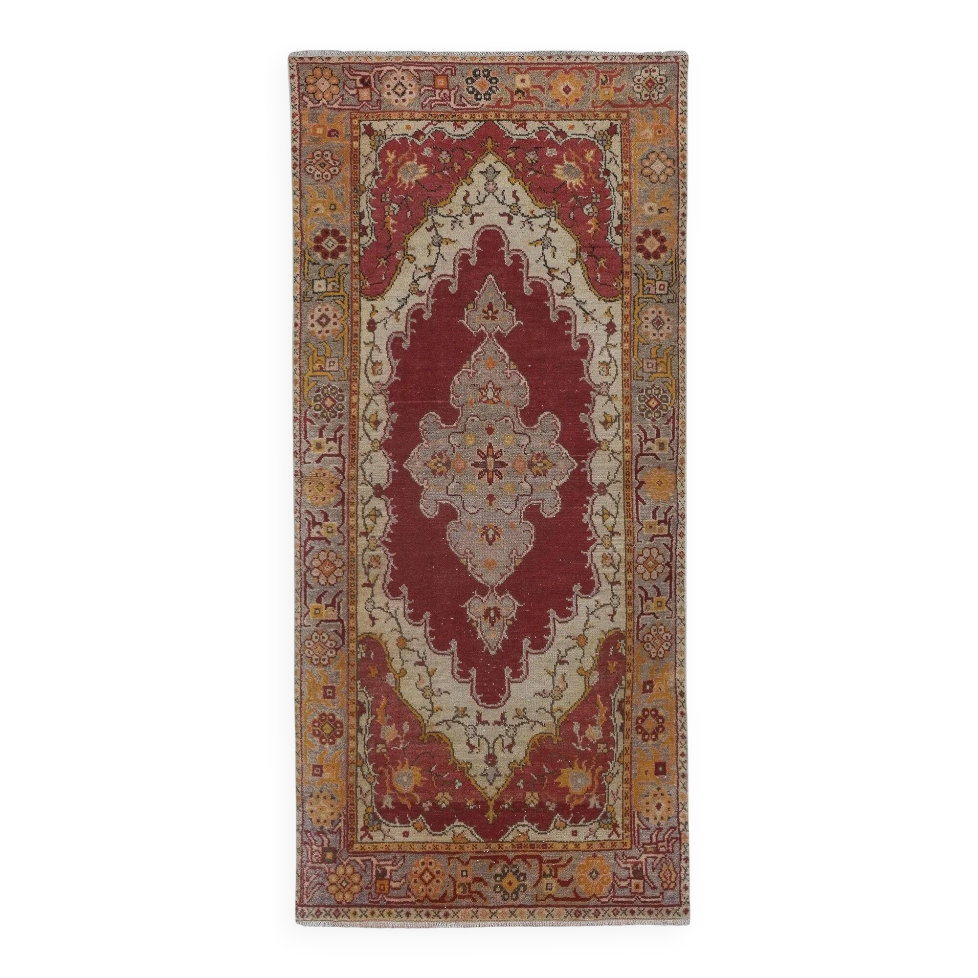 Tapis Oushak turc vintage 103x224 cm