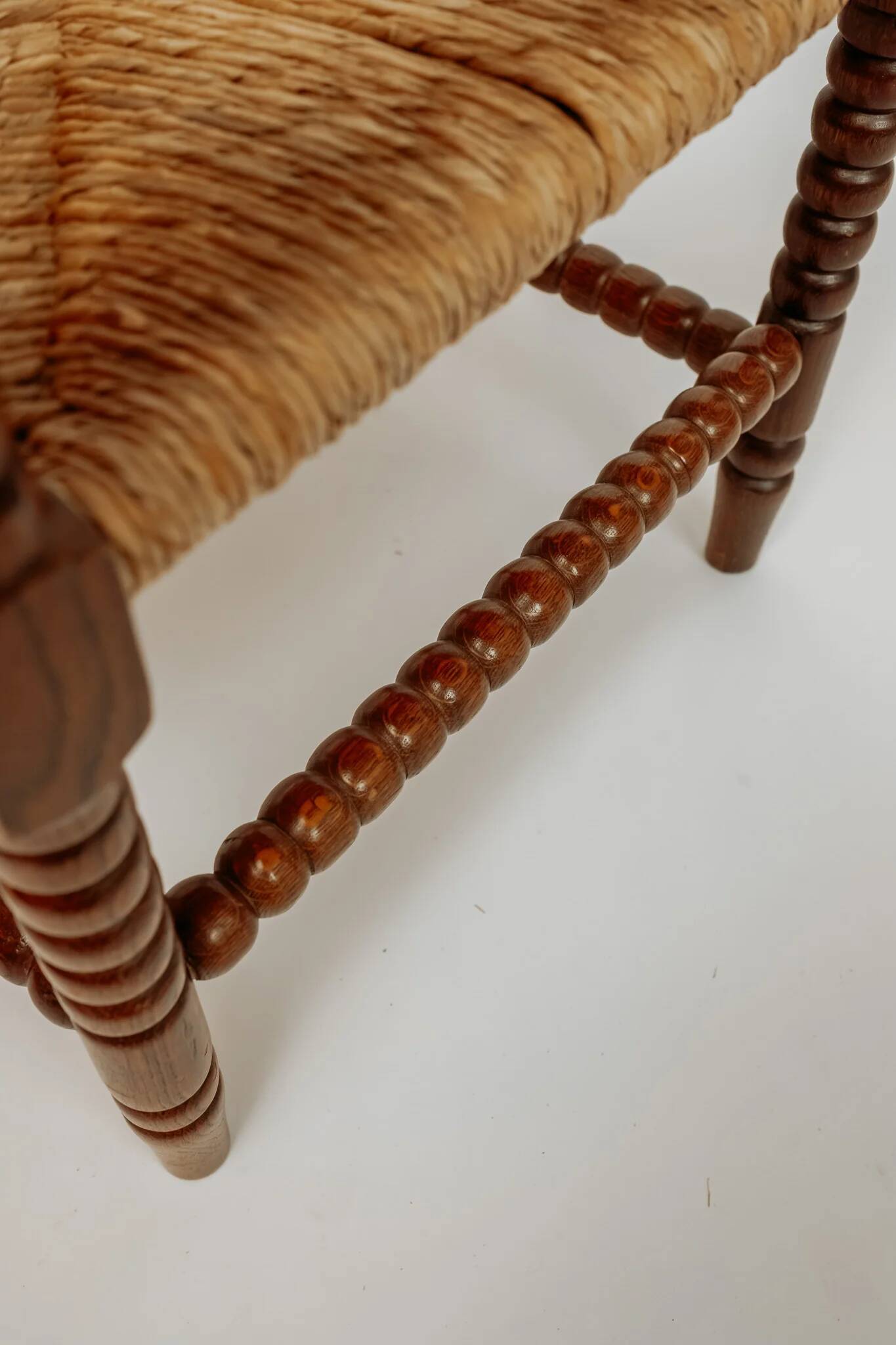Classic vintage bobbin corner armchair