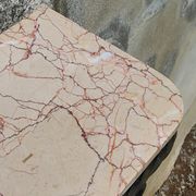 Console of wall lamp of the 50s in wrought iron and marble top