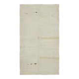 Hand-knotted oriental rustic 1970s 180 cm x 320 cm beige hemp kilim carpet