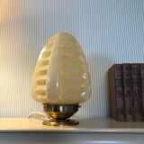 Lampe à poser Art Deco Skyscraper verre Clichy jaune