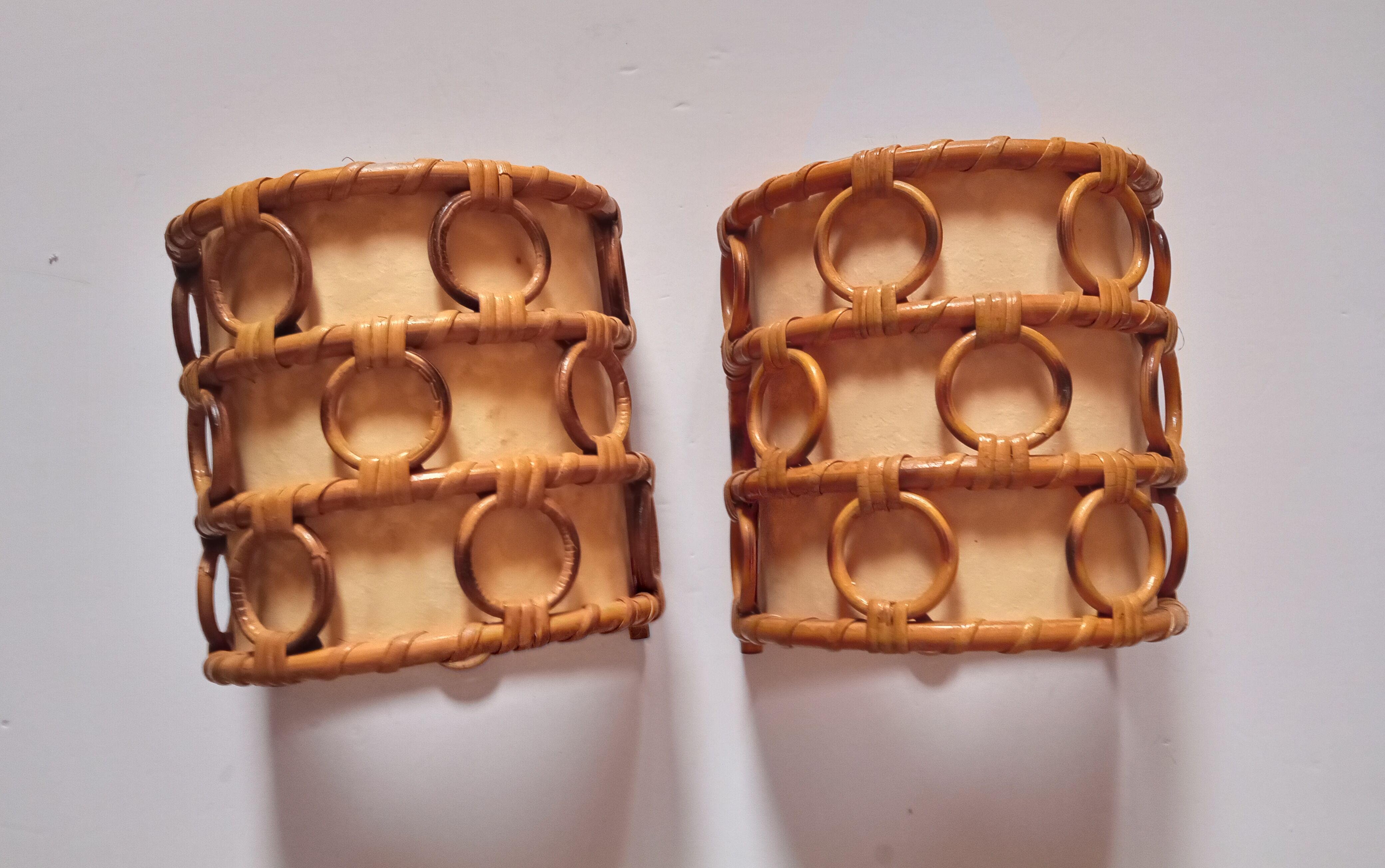 Vintage bamboo sconces